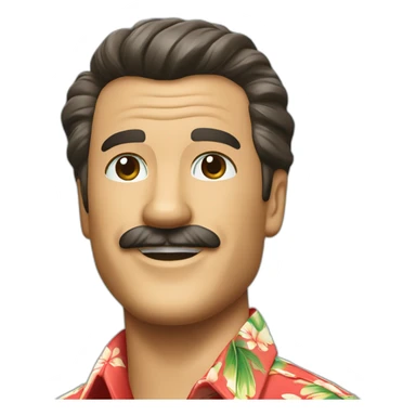Smiling Magnum PI in Hawaiian shirt sticker