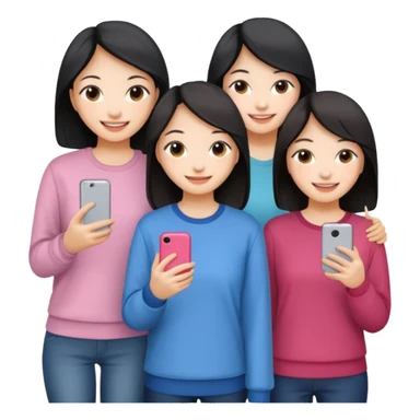 a group of friends who are female and all chinese from Hong Kong sticker