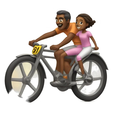 Daddy and daughter racing  sticker