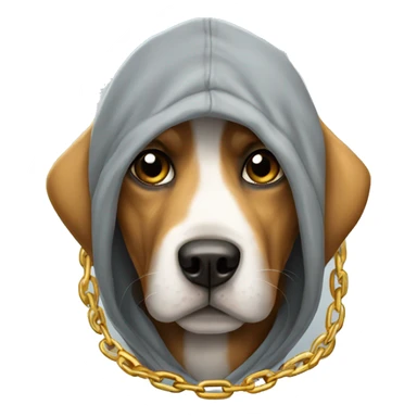Dog with hoodie and chain sticker