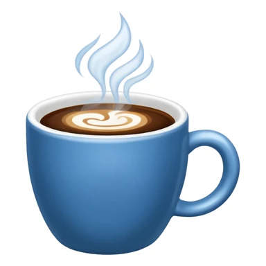 visibly steaming plain blue mug of coffee sticker