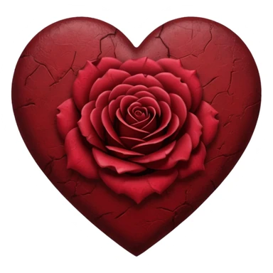 heart with a dark rose and grunge texture sticker