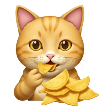 Chat qui mange du chips sticker
