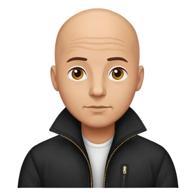 bald guy in black jacket sticker