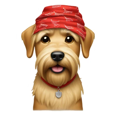 Donald trump and wheaten terrier wearing a red bandana sticker