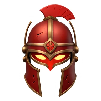 Ares legendary helmet object icon, ancient Greek helmet with glowing red runes, deep red energy glow, battle scars, epic fantasy style, 3D cartoon, mobile game icon style, centered, clean background, no text, no watermark

 sticker