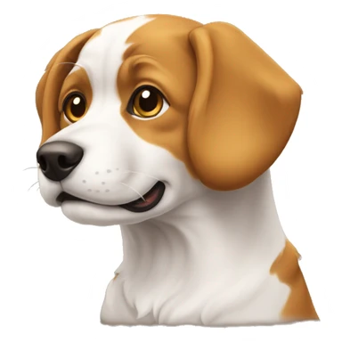 Chat qui s'allonge sur un chien sticker