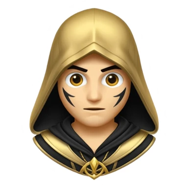 Assassin creend emoji in gold and black shaddow  sticker