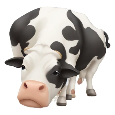 Cow doing downward dog yoga pose  sticker