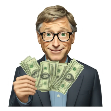 bill gates with money sticker