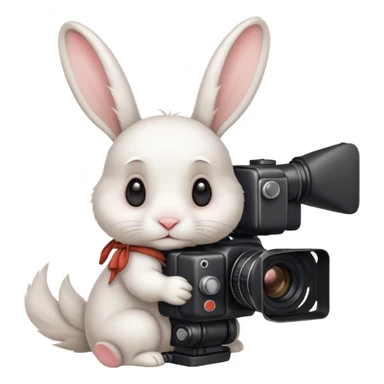 white rabbit camera sticker