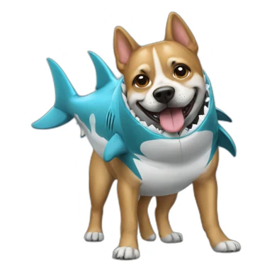 dog with shark suit sticker