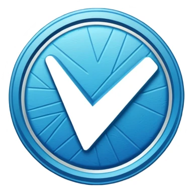A blue tick ✅ verification badge with a rough outer body for my tiktok account sticker