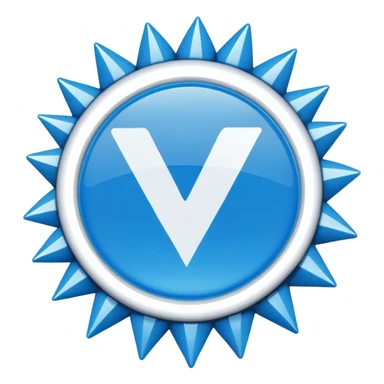 Create a high-res vector icon of a blue badge with 12 rounded spikes and a centered white checkmark. Use a flat #1DA1F2 blue, bold smooth checkmark, and transparent background. Style like social media verified badges. sticker