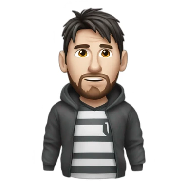 Lionel Messi deguise as a Robber sticker