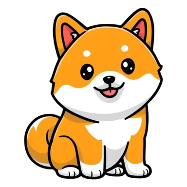 Cute black Shiba Inu full body sticker