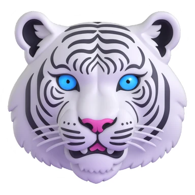 White siberian tiger with blue eyes sticker