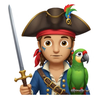 pirate with a parrot sticker