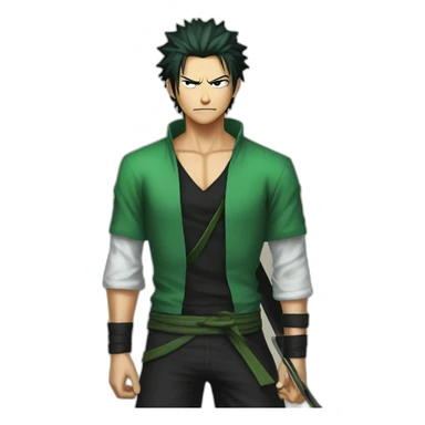 roronoa zoro with black hair sticker