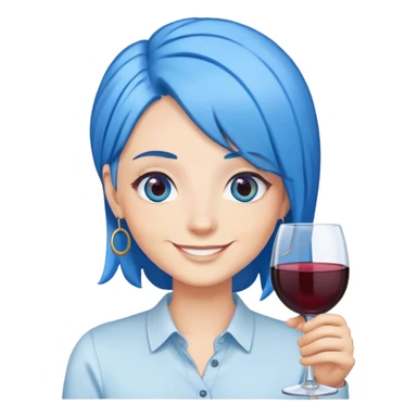 demon slayer full body blue hair wine glass eye funny sticker
