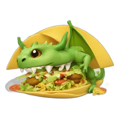 Un dragon qui mange un tacos sticker