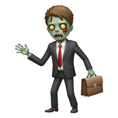 cartoon zombie with a suit sticker