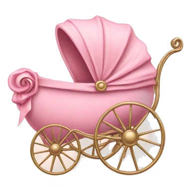 fancy pink vintage baby carriage sticker
