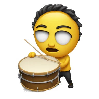 Yellow crying out loud emoji playing the drum sticker