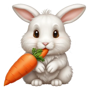 Rabbit eating carrot sticker