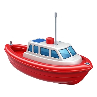 red  plastic toy boat sticker