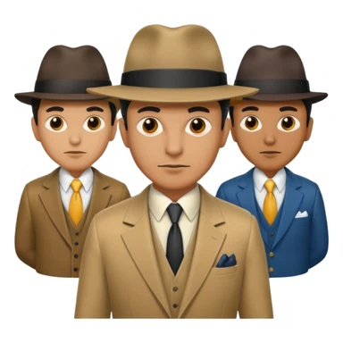 Retro Mobster with different colored suits and hats sticker