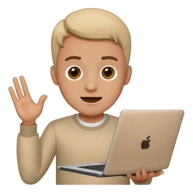 emoji of men which is holding a laptop and speaking sticker