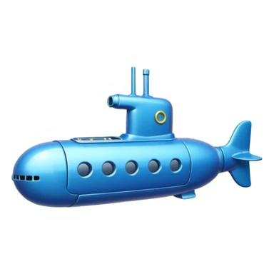 blue mini single submarine in cartoon  sticker