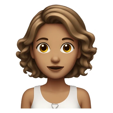 White Colombian girl with brown hair with multiple rings sticker
