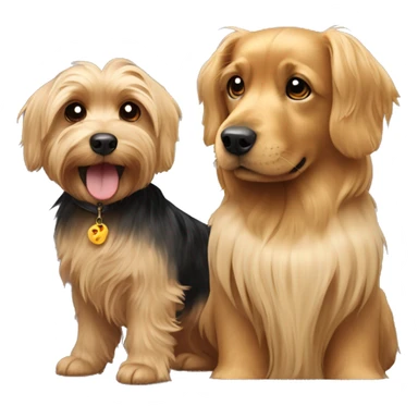 Little yorkie dog with a big golden retriever friend sticker