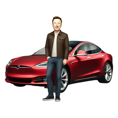 Elon Musk with Tesl sticker