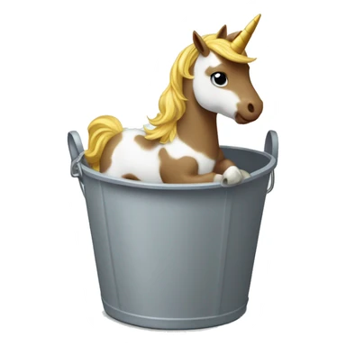 ￼ a white Burnett baby riding a unicorn in a bucket sticker