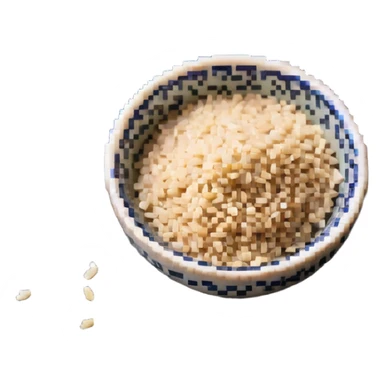 Small ceramic bowl filled with tiny sesame seeds sticker