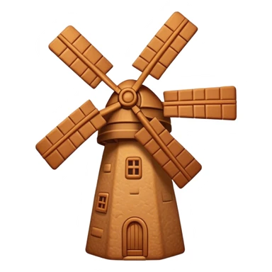 Speculaas Cinematic Realistic Speculaas Biscuit Emoji, depicted as a spiced speculaas cookie crafted in the shape of a windmill and warm, inviting lighting. sticker