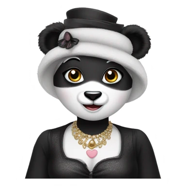 A panda dressed in drag sticker