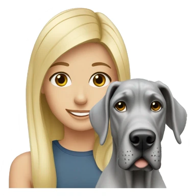 Blonde girl with a grey great dane dog sticker