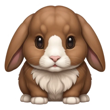 brown holland lop bunny (portrait, facing forward, iOS 17 style, happy) sticker