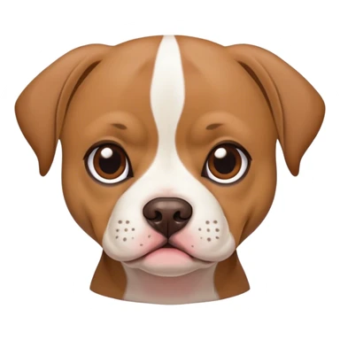 small brown puggle dog with large brown faced with white body pitbull  sticker
