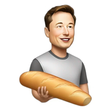 Elon musk tient baguette sticker