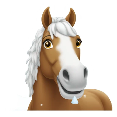 Horse eating snow sticker