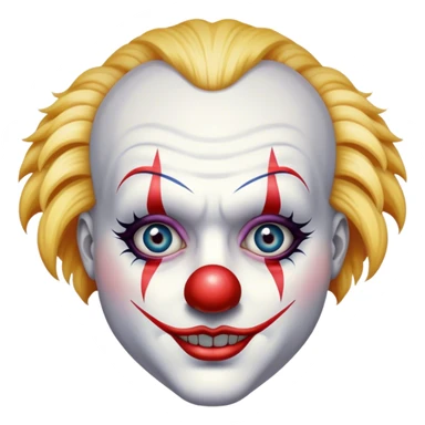 Extremely detailed image of a creepy and terrifying clown, each lash, eye, and hair is shown in stunning detail as though captured in a timeless photograph, rich textures, visually rich, so lifelike that it feels like it could leap off the page at any moment sticker