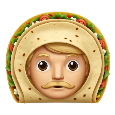 taco with Donald Trump's facial features and hair sticker
