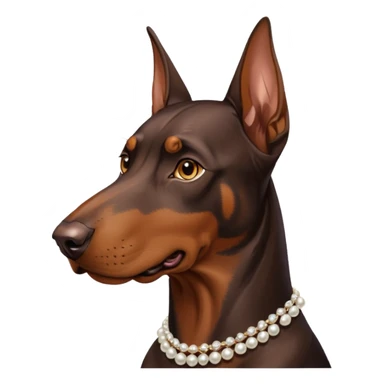 Friendly Doberman with pearl necklace sticker