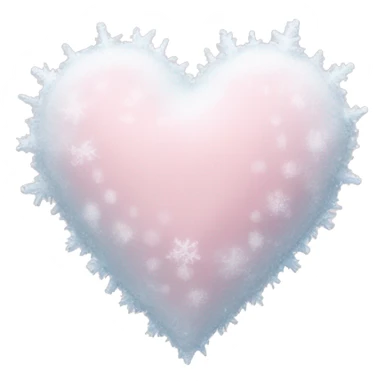 Frozen pale pink heart with snow on top sticker