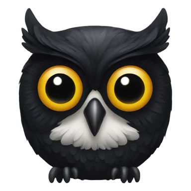 black owl inside the letter H sticker